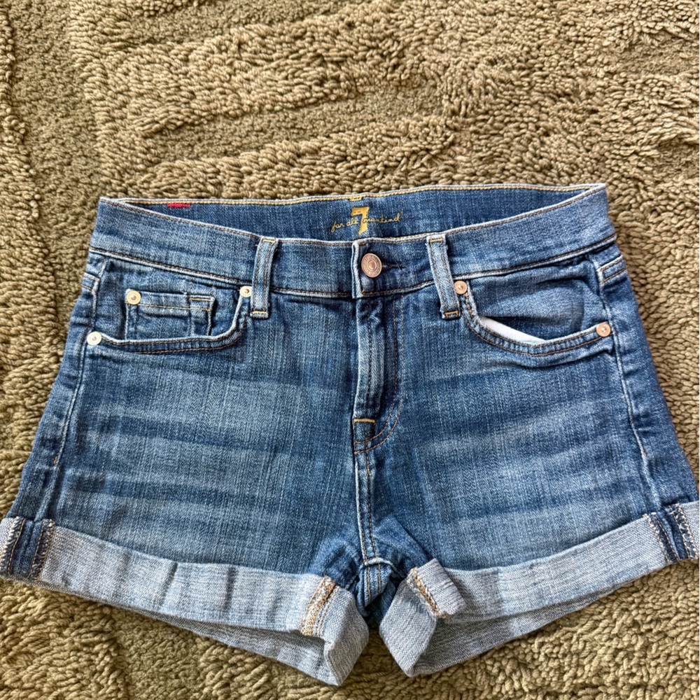 7 For All Mankind Classic Blue Jean Shorts